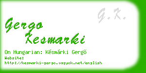 gergo kesmarki business card