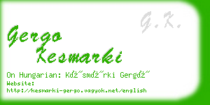 gergo kesmarki business card